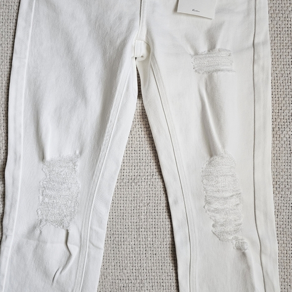 KanCan High Rise Slim Straight Fit Denim Jeans Stretch Distressed White 1/24 NEW - Picture 3 of 13